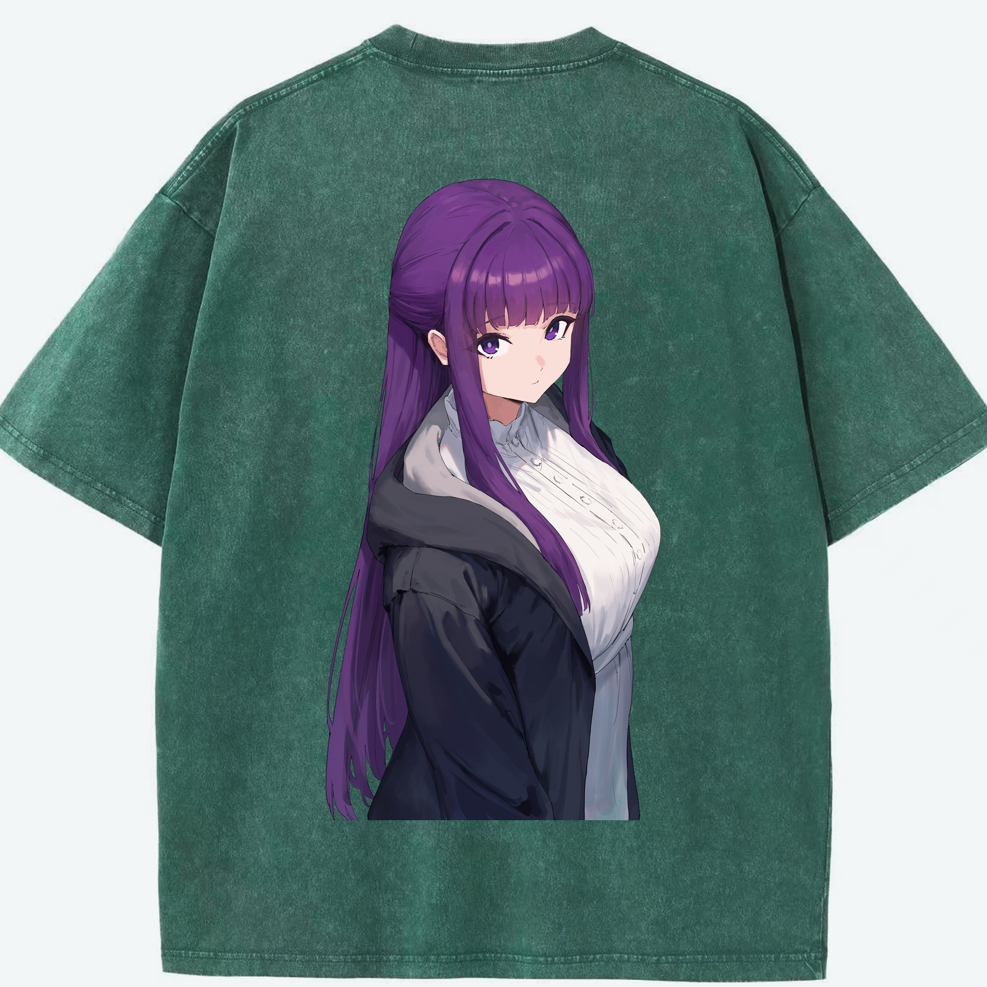 （画像用） 葬送のフリーレン Frieren 綿100% ヴィンテージ風 半袖Tシャツ（背面プリント）